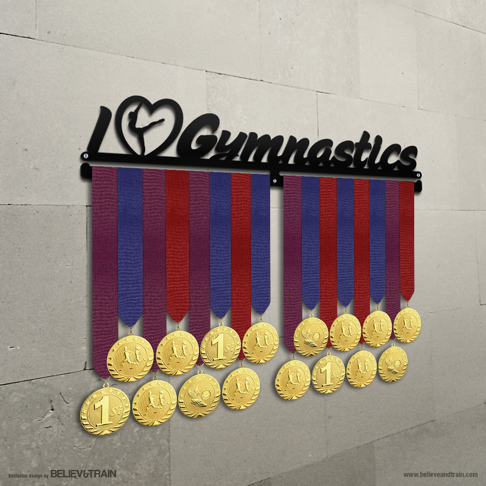 I Love Gymnastics - Motivational Gymnastics Medal Hanger