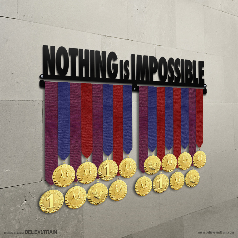 Nothing is Impossible - Motivational Running Medal Hanger