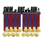 Swim Bike Run Women - Motivational Triathlon Medal Hanger
