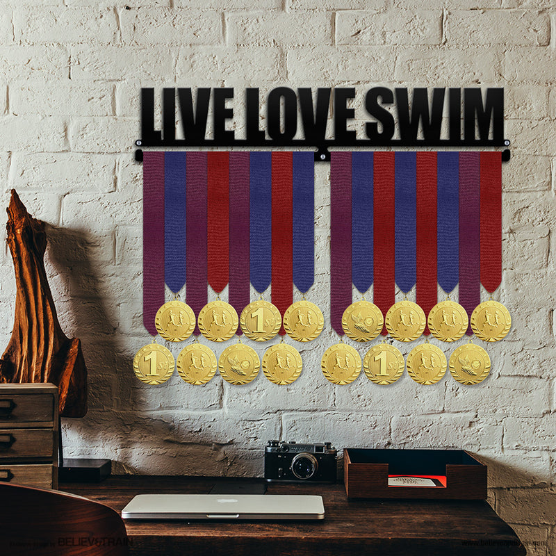 Live Love Swim Phrase - Swimming Medal Hanger