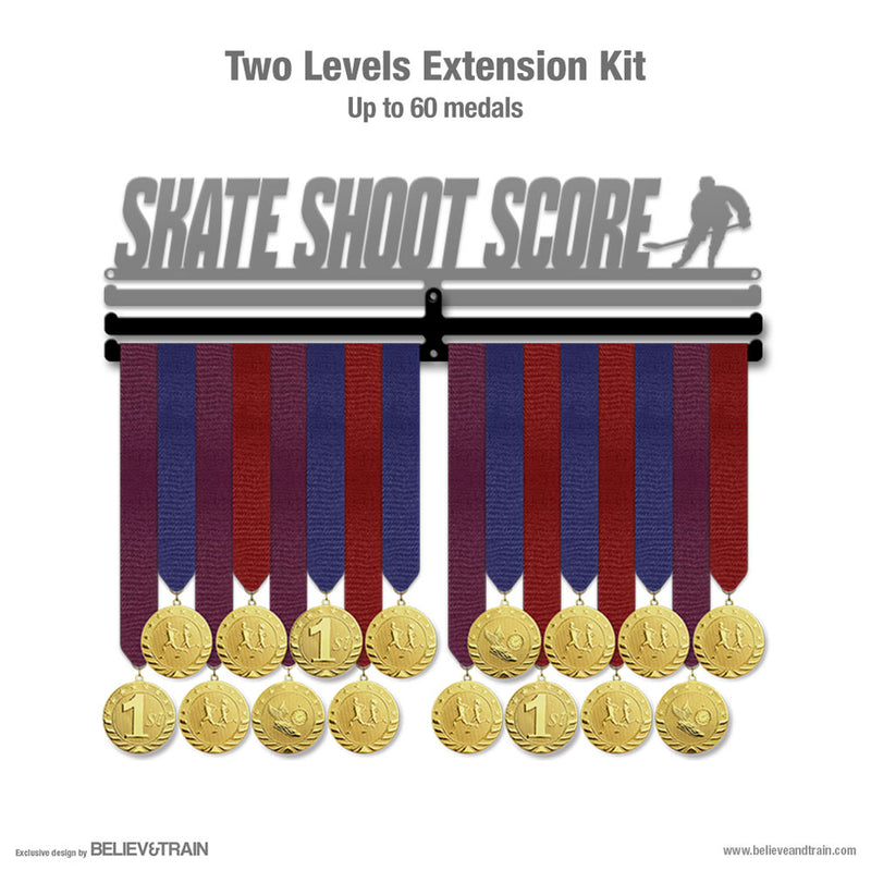 Skate Shoot Score - Hockey Medal Hanger