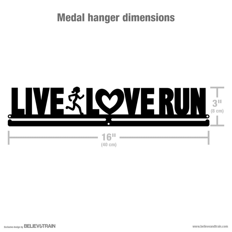 Live Love Run Women - Motivational Running Medal Hanger